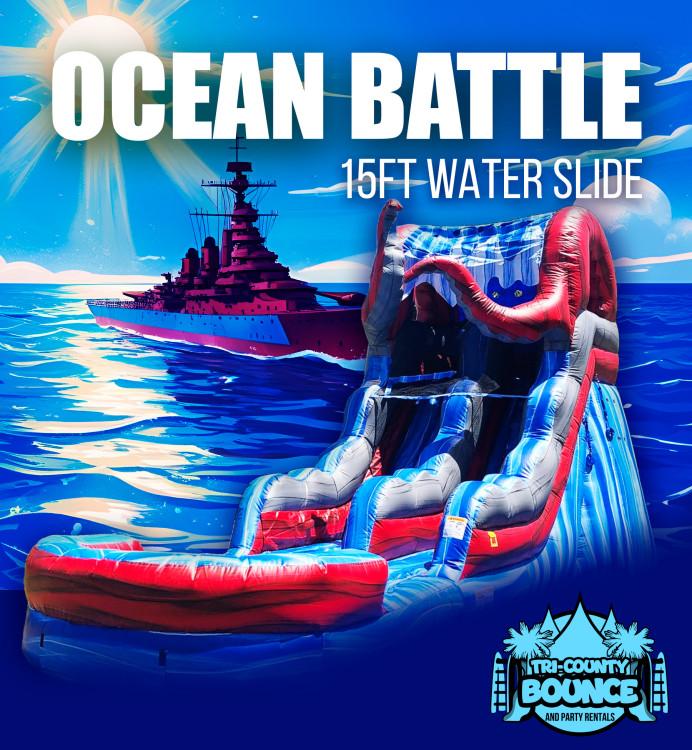 15 Ft. Ocean Battle Water Slide
