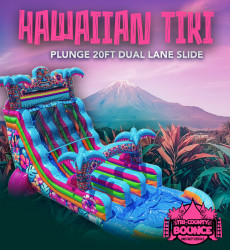 20 Ft. Hawaiian Tiki Plunge Dual Lane Slide (WET/DRY)