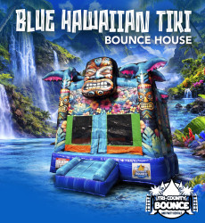 Blue Hawaiian Tiki Bounce House